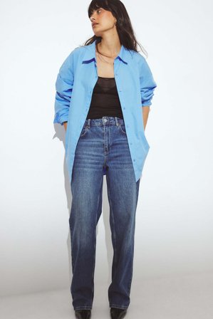 NA-KD Raka jeans med hög midja - Raka jeans - Blå - EU 32