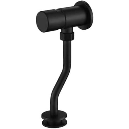 Toalett Urinal Spyleventil, Veggmontert Trykknapp Rustfritt Stål Baderom Toalett Urinal Spyleventil, Manuell Forsinkelse Auto Lukk Matt Svart