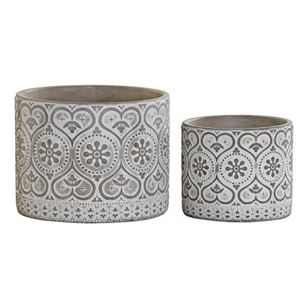 Krukset Dkd Home Decor Grå Cement Vit Arab (19 X 19 X 14,8 Cm)