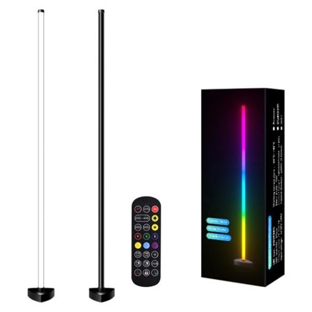 Stue Rom Dimbar Hjørne Gulv Lampe 141cm Stativ Bluetooth RGB LED Mood Light