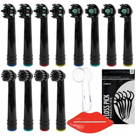 Elektrisk tandborste - Oral-B kompatibel - Munstycken x12 - Vitnande Flossing Precision - Gratis tillbehör