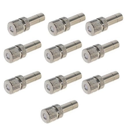 10 stk. Hurtigtryks Metal Tågedyser Forstøvningsspray Sprinkler Forstøver Dyser Konnektorer til Have Drypvanding