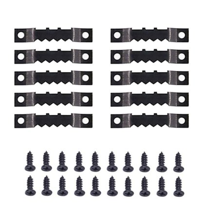 50 tagger + 100 skruer - Svart - Bildeopphengsett i rustfritt stål Bildeopphengsbeslag Bildeopphengskroker Bildeoppheng Speilkrok Assortert