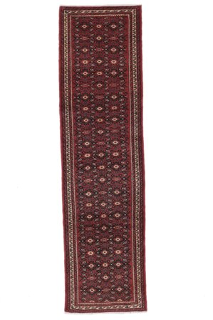 Hand Knotted Persian Hosseinabad Rug 84X298 Black/Dark Red