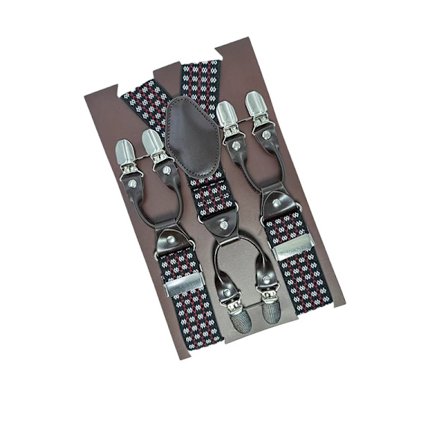 Hängslen för män med 6 clips och förtjockat elastiskt band