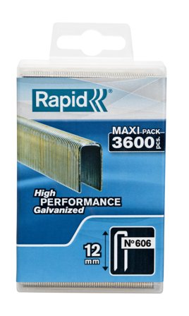 Rapid Nr 606 Dobbeltspiker 12 mm, 3600-pakning, Innfesting