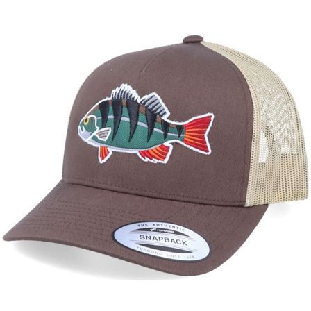 Skillfish - Brun trucker Keps - Perch Green Applique Brown/Khaki Trucker @ Hatstore