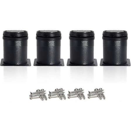4 Justerbara Svarta Ben 50mm Höjd Tjock Kabinettben Bordben Möbelben, Rostfritt Stål Justerbar Höjd 0-15mm Levereras Med Rostfritt db
