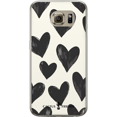 Kompatibelt Mobildeksel til Samsung Samsung Galaxy S6 Cactus and Friends - Bold Black Love Pattern
