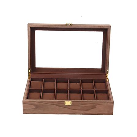 Klockbox 12 Klockor Trä - Valnöt Valnöt