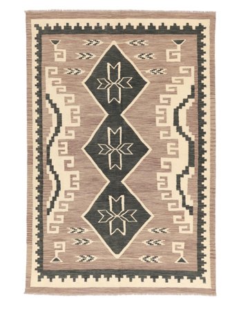 Håndvævet Kelim Moderne 167X249 Uldtæppe Brun/Beige