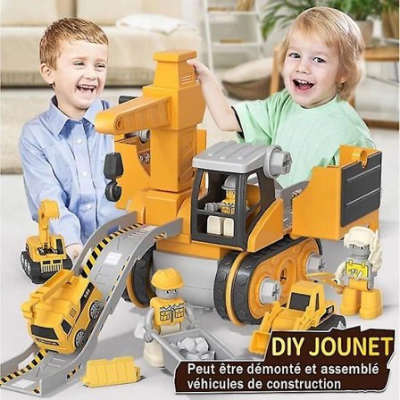 Monteringskøretøj Lastbil DIY Byggesæt til Børn, 4 i 1 Teknikbil, Egnet til Børn i Alderen 3-8