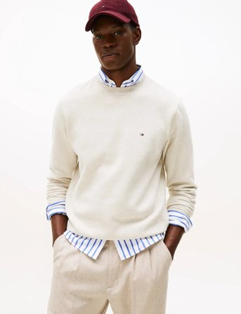 Tommy Hilfiger Ess Seasonal Fleece Crewneck - Cream - XL