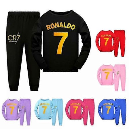 Cr7 Ronaldo Lasten Pyjama Yl osa+Housut Setit Y asut Lahjat-T ydellinen Blue 9-10Years