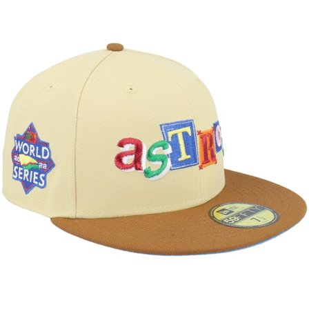 New Era - MLB Beige Czapka Z Daszkiem - Houston Astros What The Fudge 59FIFTY 22 World Series Vega Stone/Peanut/Blue Fitted @ Hatstore