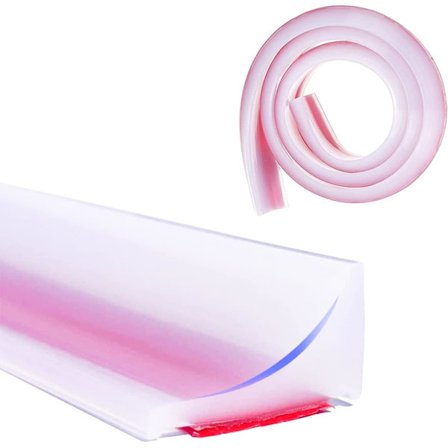 6M*20MM Gjennomsiktig Dusjdørtetning, Kjøkkenbenktetning, Dusjdørtetningsbarriere, Holder Vann i Terskelen