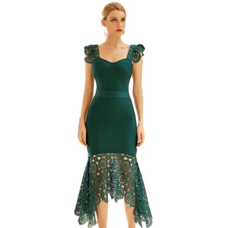 Sexy Kvinner Halter-Kjole i Ensfarget Blonder