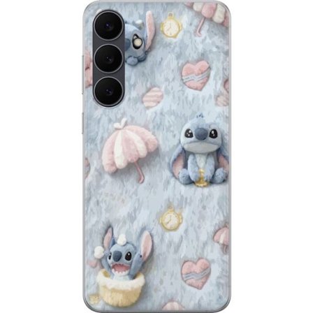 Kompatibelt Mobildeksel til Samsung Galaxy S25 FE Broder mønster med hjerter, paraplyer og pastellfarget myk bakgrunn