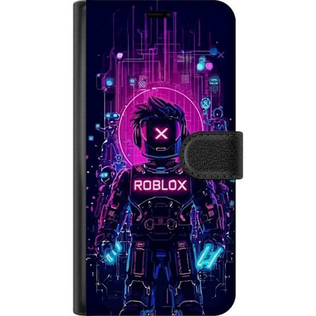 Kompatibelt Lommeboketui til Xiaomi 15 Roblox Cyber Core Kraftig digitalt Robloxdesign med lilla lys og futuristisk bakgrunn