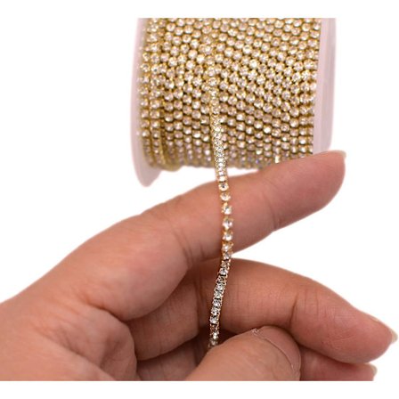 Tiheä kristalliketju, yksirivinen tartuntaketju, korut, tee-se-itse-askartelutarvikkeet