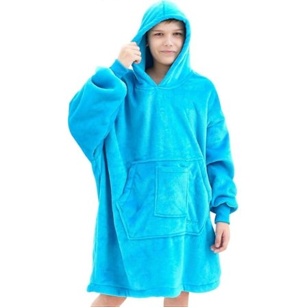 Blanket Hoodie Sweatshirt. Bærbar Blanket Oversized Sherpa med Ærmer og