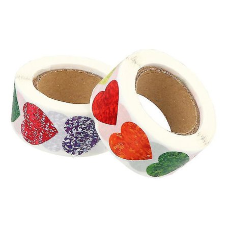 2 Rolls Valentine's Day Sealing Stickers Self-adhesive Heart Shape Labels