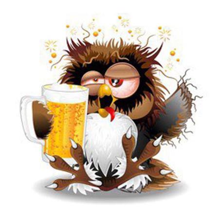 Full 5d Diy Diamond Painting Cross Stitch Owl Drinking Beer Rhin Som På Bilden 1 35x35cm