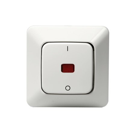 ABB 1062UK2 Strömbrytare infällt, IP20, alpinvit, med belysning 2-polig, Strömbrytare & vägguttag