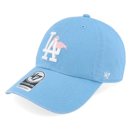47 Brand - MLB Ble unconstructed Czapka Z Daszkiem - Los Angeles Dodgers Icon Alt Clean Up Columbia Light Blue/Pink Dad Cap @ Hatstore