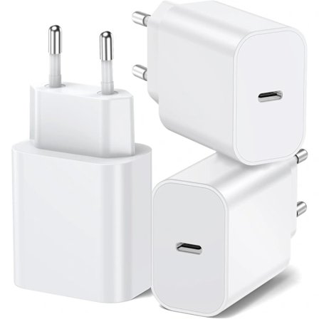 20W USB-C Laddare Block 3-pack för iPhone 16/15/14/13/12 Pro Max Mini