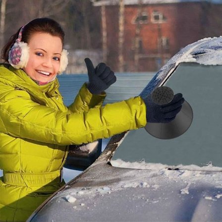 (Svart) Rund isskrapa bil, magisk isskrapa, rund isskrapa