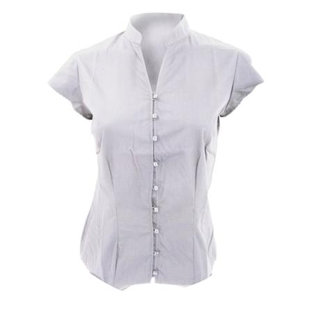 Kustom Kit Dam Continental Blus Mandarin Krage Korta Ärmar White 20 UK