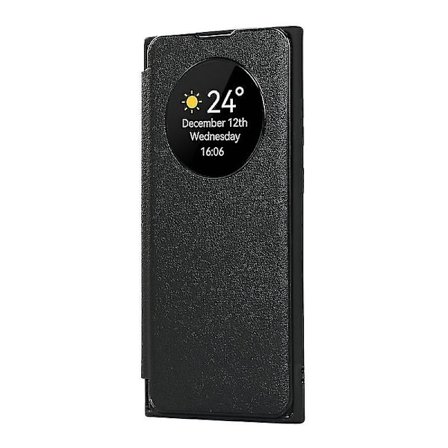 Älykäs Sleep/Wake Up -toiminto Näkymäikkuna Premium Nahka Flip Case Samsung Galaxy S24 Ultra/s24 Plus/24 Korttipaikalla Jalustalla