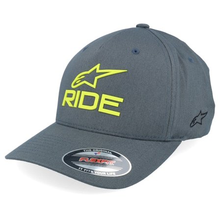 Alpinestars - Šedá flexfit Kšiltovka - Ride Sonic Hat Charcoal/Hi Vis Yellow Flexfit @ Hatstore