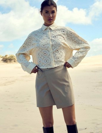 Noella Julie Shirt - Cream - XXL