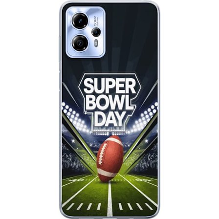 Yhteensopiva Puhelinkuori Motorola Moto G13 Super Bowl Day juliste, jossa amerikkalainen jalkapallo valaistuksella varustetulla areenalla dramaattises