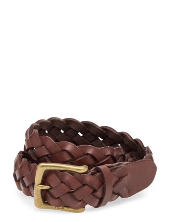 Polo Ralph Lauren Braided Calfskin Belt - Brown - XL