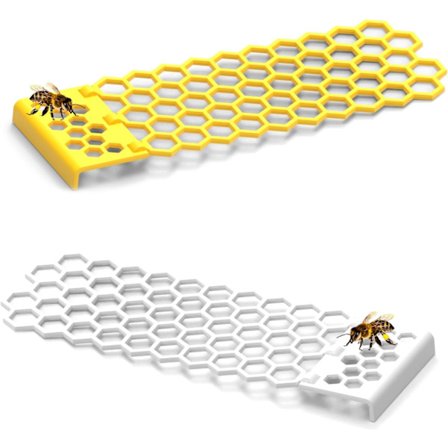 4-pack Honungskake-bistegar Plastbistation Vikbar Honungskake-fågelbad Flytande stege för bihus Trädgårdar Fruktträdgårdar Gul Vit