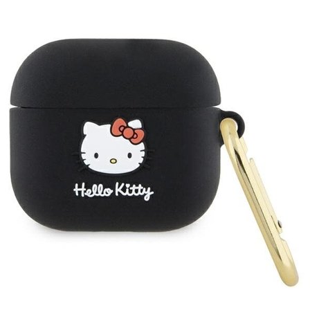 Hello Kitty Silikoni 3D Kitty Head kotelo AirPods 3:lle - musta