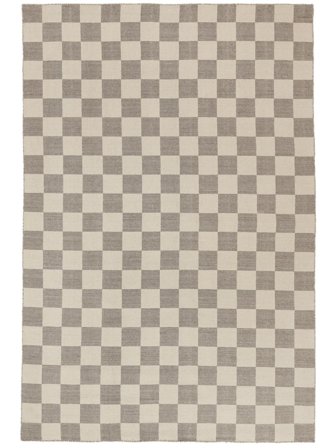 Wool Rug Checkie Grey