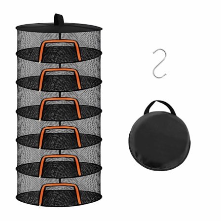 Ripustettava taittuva kuivausverkko yrteille, hedelmille ja vaatteille