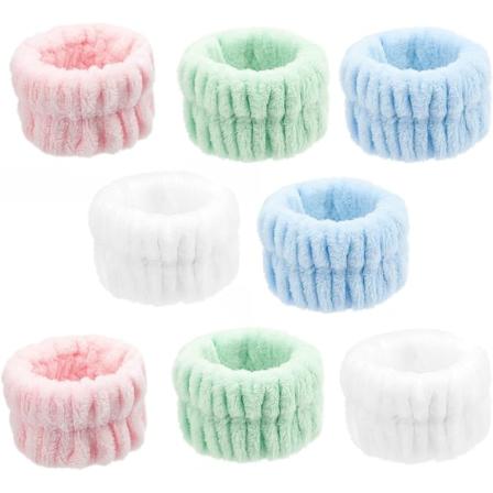 CDQ 4 par Ansiktstvättarmband absorberande armband spa-remsa för kvinnor tjejer