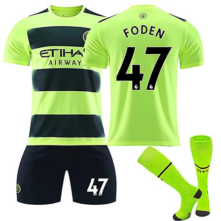 22/23 Ny sæson Ude(2) Manchester City F.C. FODEN Nr 47 Børnetrøje-pakke Barn-28