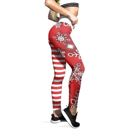 Kvinnor Utomhussport Yoga Byxor Snowflake Print Mönster Legging