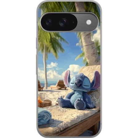 Kompatibelt Mobildeksel til Google Google Pixel 9 Disney Stitch klemmer skilpadde tropisk strand