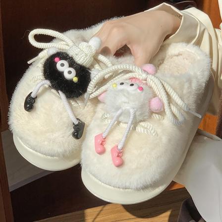 Syksyn ja talven puuvillaiset tossut - ins-tyyliset s p t piirretty pienet hiilipallotossut sis tiloihin kotiin l mpim t liukumattomat plushiset 