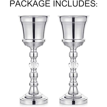 2 stk. Metalbordplade Bryllup Blomster Trompet Vase med Krystal, Ta