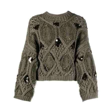 Brunello Cucinelli, knitwear Grijs, Dames, Maat:M