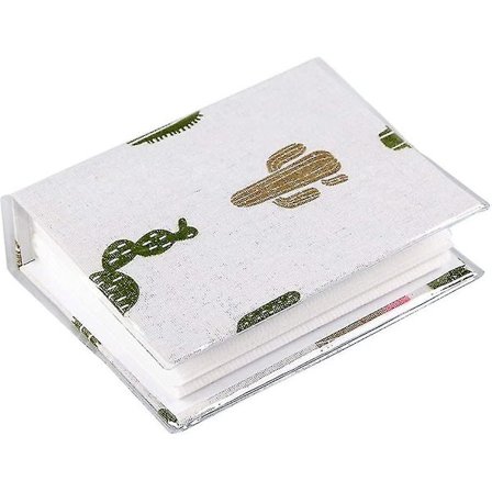 Stoffalbum med 100 lommer for bilder, oppbevaringsboks for bilder i størrelse 4x6 med klar plastbeskytter