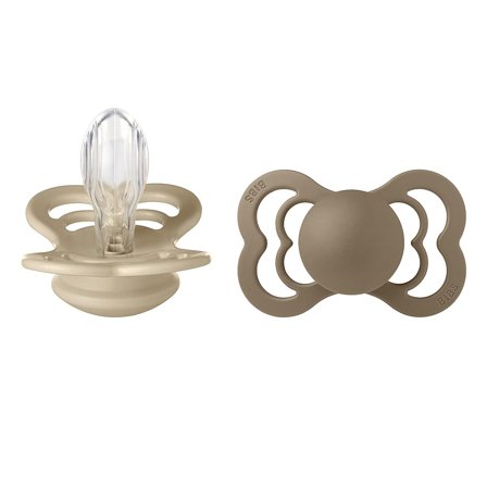 BIBS Supreme Sut Silikone 2-pak Vanilla/ Dark Oak Str. 2, Børn & Forældre, Sutter, Silikonesutter